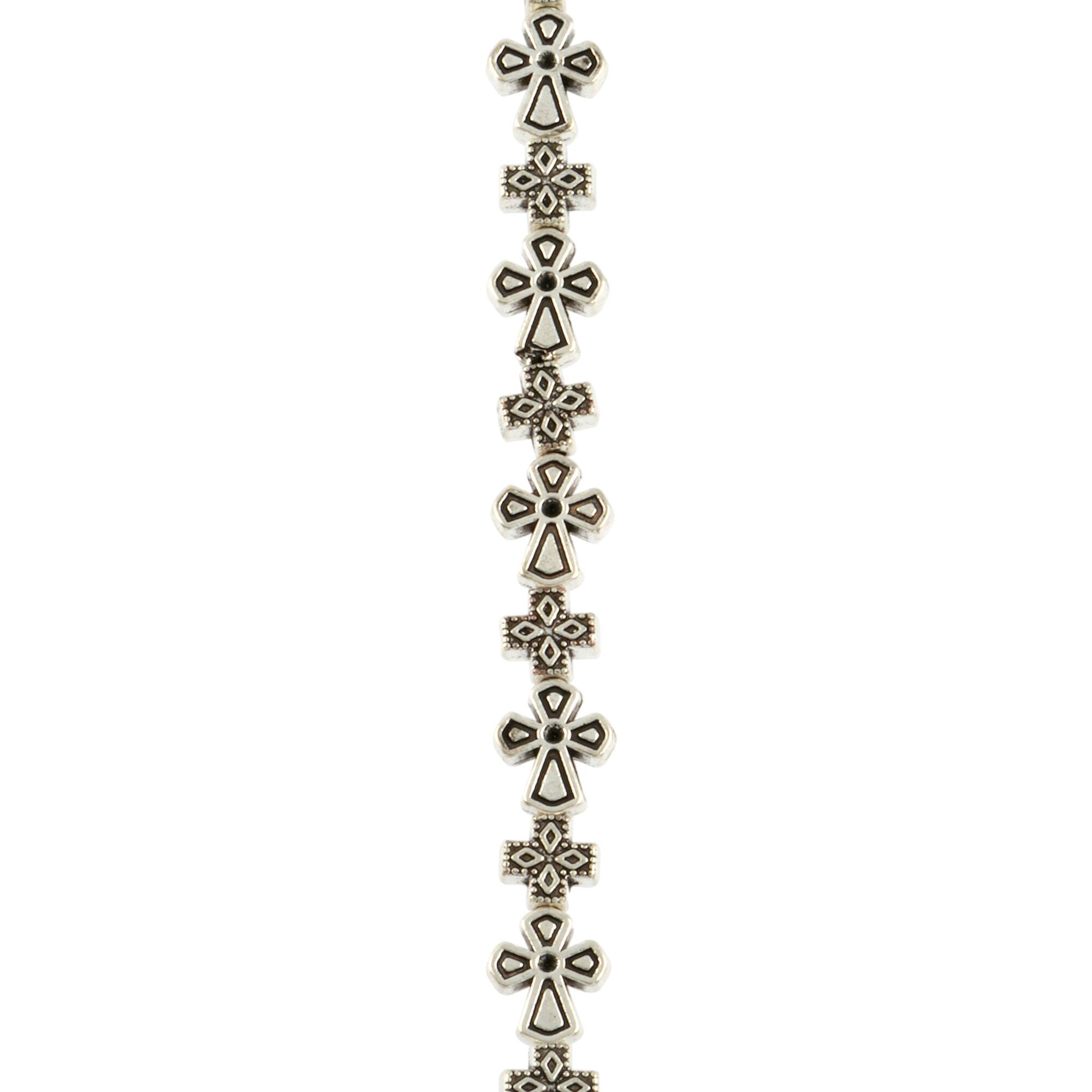 Antique Silver Metal Cross Mix Beads by Bead Landing™